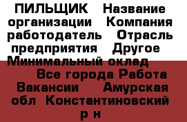 ПИЛЬЩИК › Название организации ­ Компания-работодатель › Отрасль предприятия ­ Другое › Минимальный оклад ­ 35 000 - Все города Работа » Вакансии   . Амурская обл.,Константиновский р-н